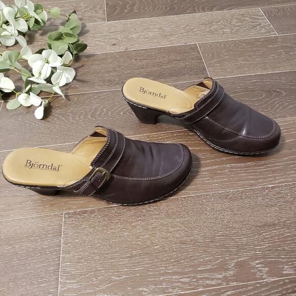 Bjorndal "Kendall" Slip On Leather Mules 8.5 - Picture 1 of 12